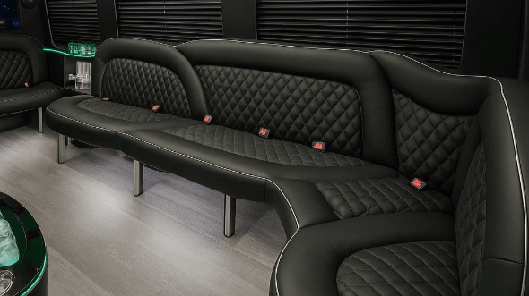 Interior of Roanoke Party Bus Company's 18 Passenger Party Bus in Roanoke