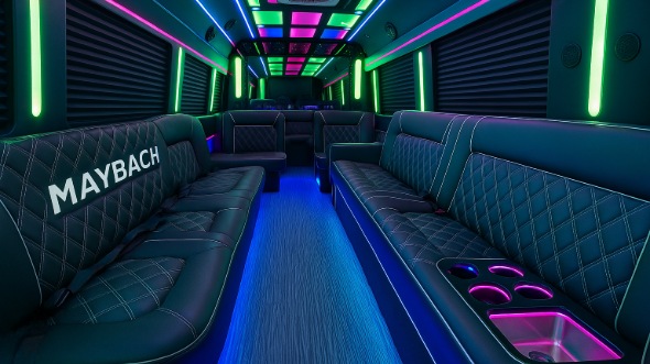 Interior of Fair Oaks Party Bus Company's 25 Passenger Party Bus in Fair Oaks