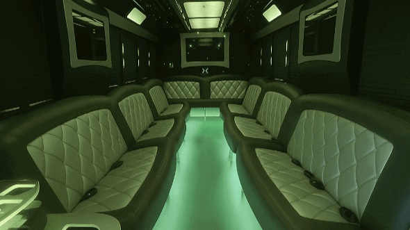 Interior of Fairfax Party Bus Company's 25 Passenger Party Bus in Fairfax