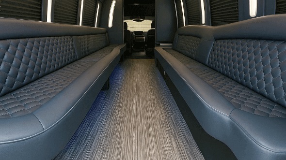Interior of Hampton Party Bus Company's 25 Passenger Party Bus in Hampton