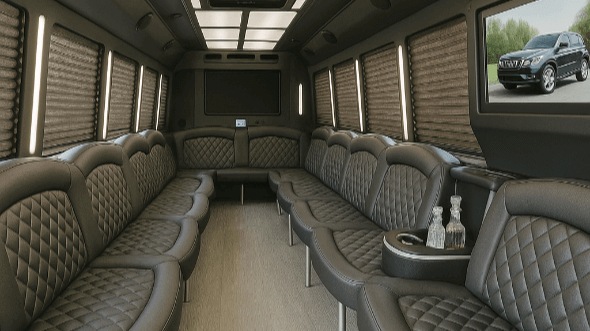 Interior of Woodbridge Party Bus Company's 25 Passenger Party Bus in Woodbridge