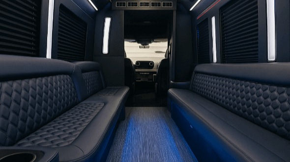 Interior of West Falls Church Party Bus Company's 30 Passenger Party Bus in West Falls Church