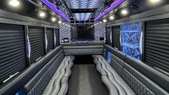 Interior of Reston Party Bus Company's 40 Passenger Party Bus in Reston