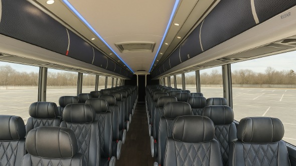Interior of Virginia Party Bus Company's 44 Passenger Charter Bus in Virginia