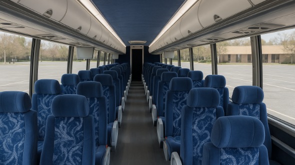 Interior of Virginia Party Bus Company's 48 Passenger Charter Bus in Virginia