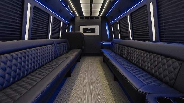 Interior of Mechanicsville Party Bus Company's 50 Passenger Party Bus in Mechanicsville