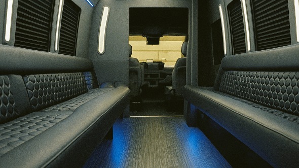 Interior of Tysons Party Bus Company's 50 Passenger Party Bus in Tysons