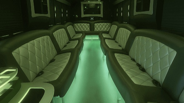 Interior of Virginia Beach Party Bus Company's 50 Passenger Party Bus in Virginia Beach