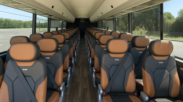 Interior of Virginia Party Bus Company's ADA Charter Bus in Virginia